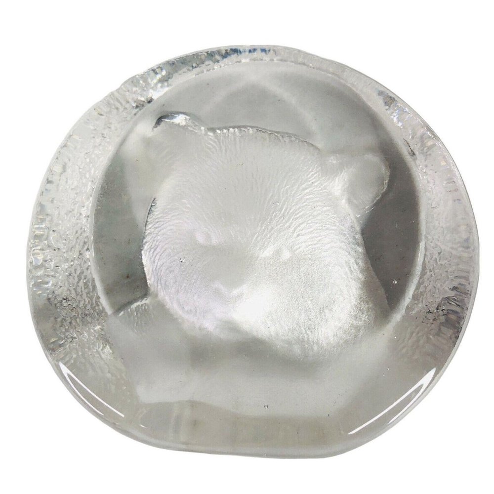Vintage 24% Lead Crystal  Zajecar Bear‎ Paperweight